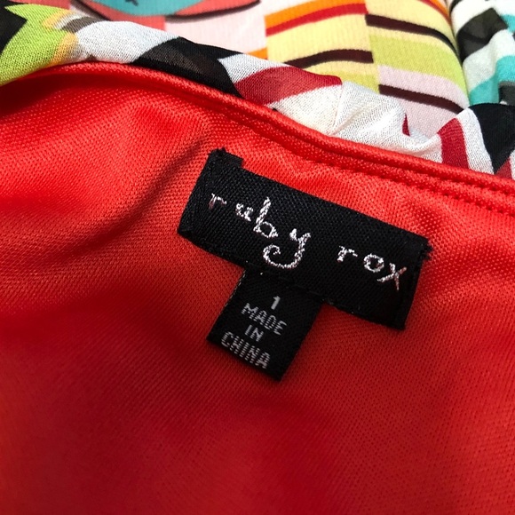 Ruby Rox Strapless Multi Color Summer Dress - Picture 7 of 8